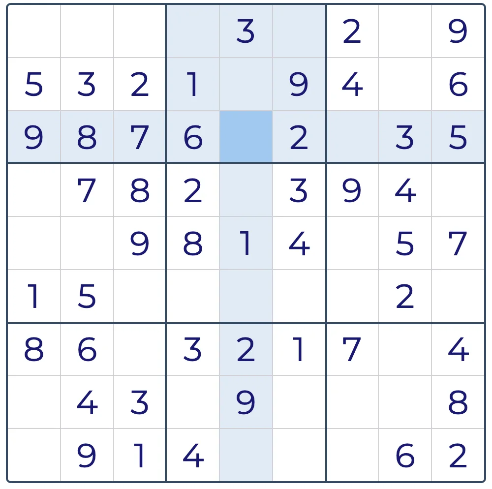 Example grid for solving a 9x9 Sudoku puzzle-1